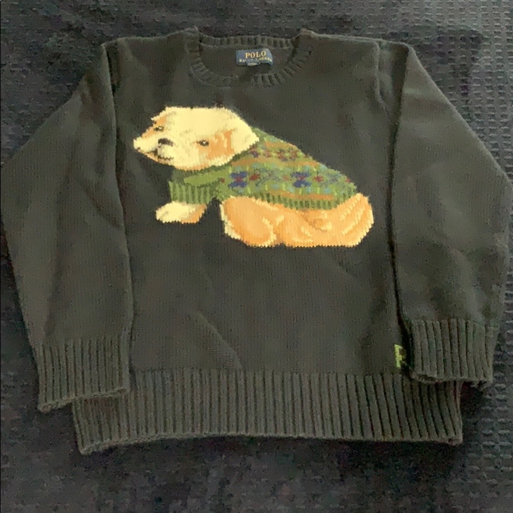 Polo boys navy sweater size 7. Worn once!!!!